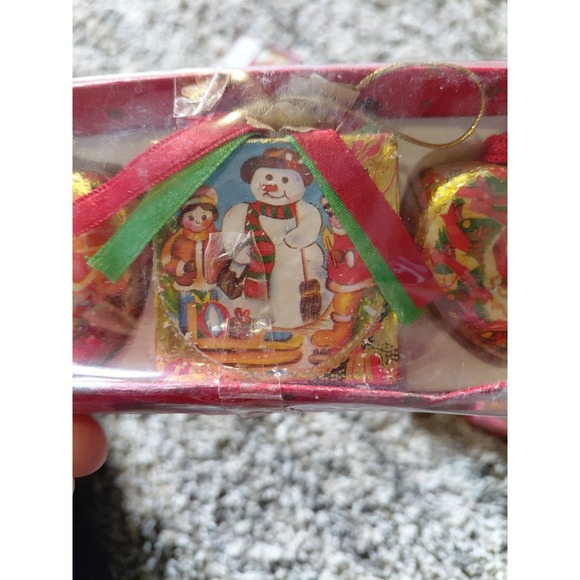 (6) Boxes Vintage Christmas Ornaments Foil/Paper Covered Ornaments w/Ribbon Rare - Picture 12 of 16